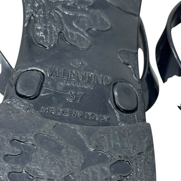 Valentino Garavani Rockstud Jelly Flip Flop thong sandals black size 37 7 - Picture 3 of 12